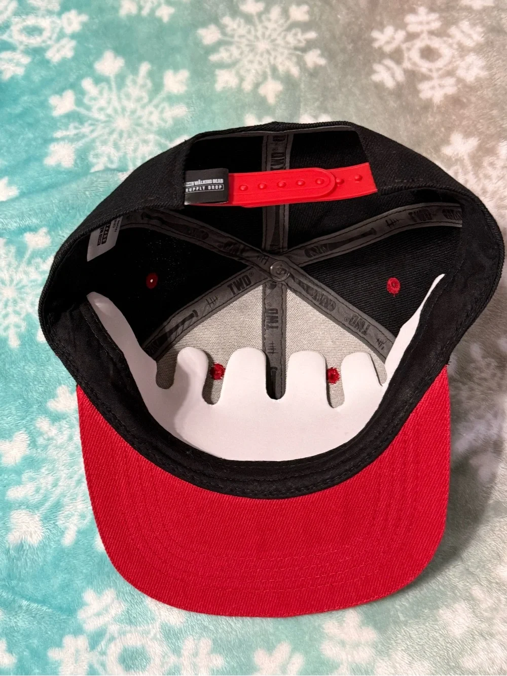 Lucille Embroidered Black & Red Snapback Hat - The Walking Dead